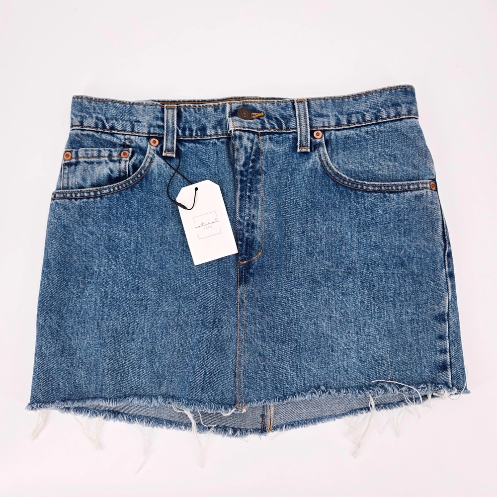 Levi's 90's Denim Mini Skirt Made in USA April 1995 Vintage‎ 505 Upcycled
